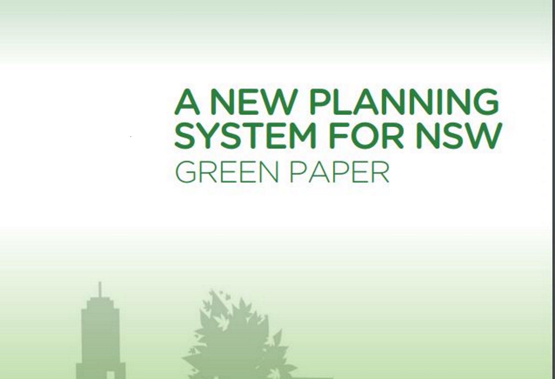 New Planning System for NSW Green Paper